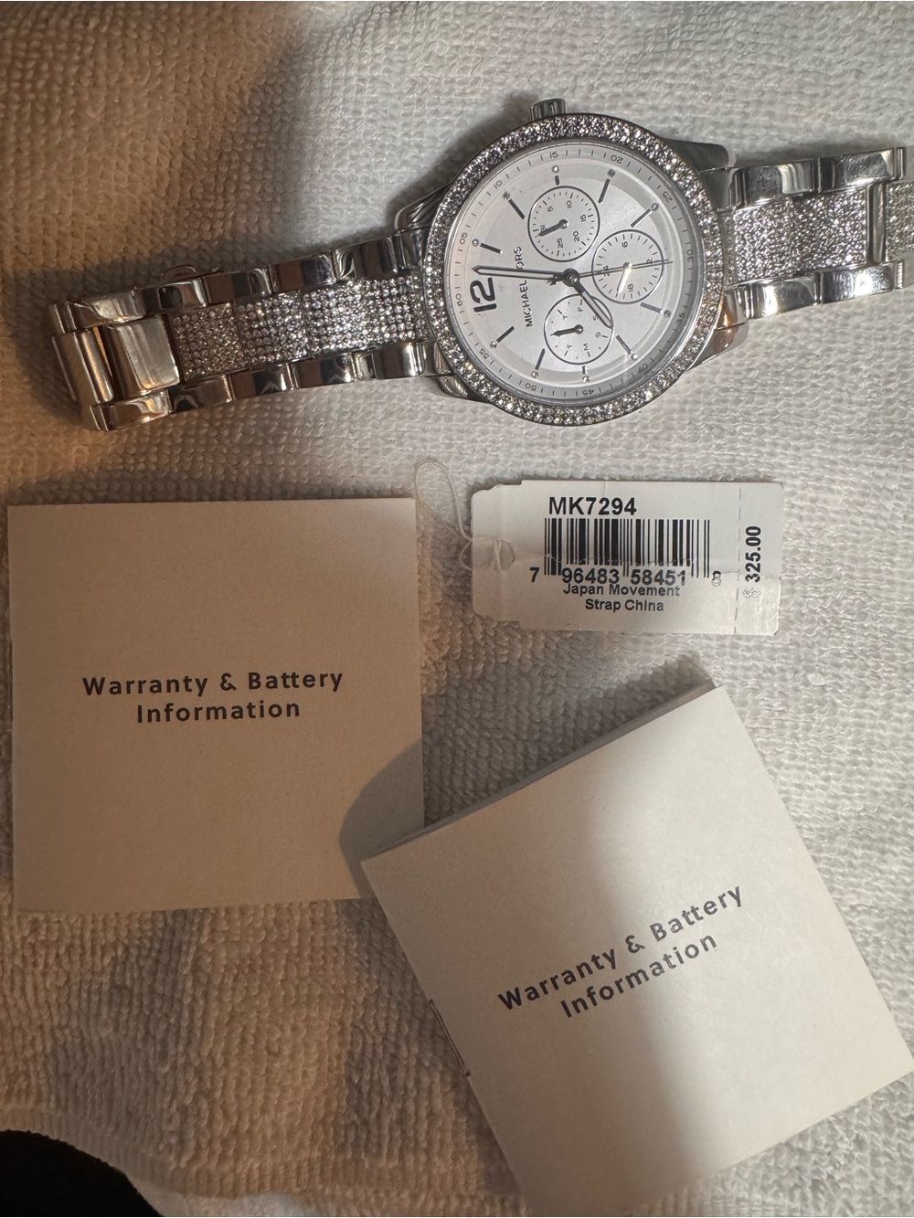 Michael Kors Silver Crystal-Embellished Women's Chronograph Watch